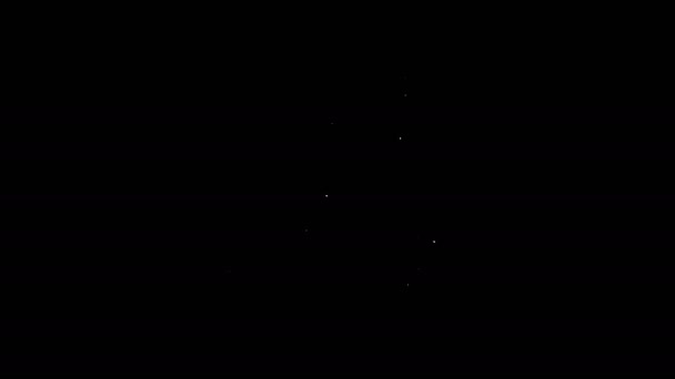 Bílá čára Přenosný výkon elektrický generátor ikona izolované na černém pozadí. Průmyslový a domácí generátor energie. Grafická animace pohybu videa 4K — Stock video