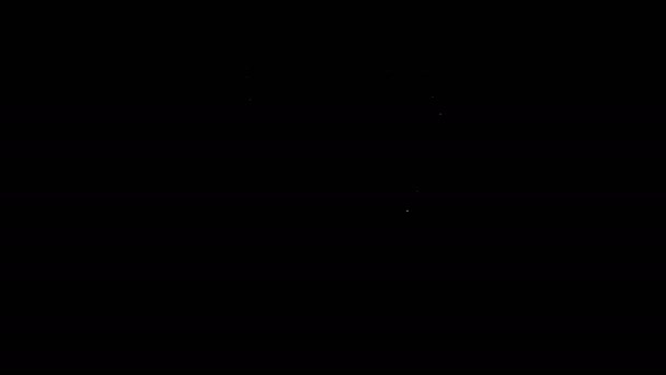 Піктограма зарядного пристрою білої лінії ізольовано на чорному тлі. 4K Відео рух графічна анімація — стокове відео