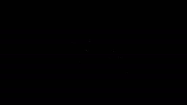 Linha branca Ícone de tomada elétrica isolado no fundo preto. Tomada de energia. Símbolo da roseta. Animação gráfica em movimento de vídeo 4K — Vídeo de Stock