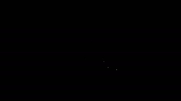 白い線黒の背景に隔離された電気コンセントアイコン。電源ソケット。ロゼットのシンボル。4Kビデオモーショングラフィックアニメーション — ストック動画
