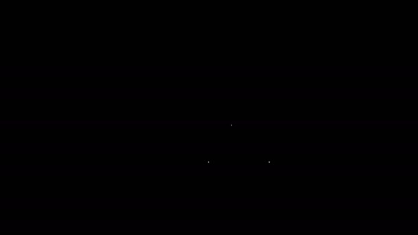 Белая линия электрической розетки значок изолирован на черном фоне. Розетка. Символ Розетты. Видеографическая анимация 4K — стоковое видео