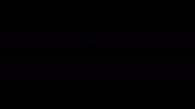Beyaz çizgi leprikon şapka simgesi siyah arkaplanda izole edildi. Aziz Patrick gününüz kutlu olsun. 4K Video hareketli grafik canlandırması
