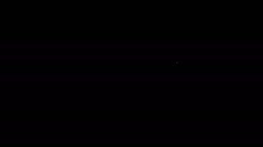 Beyaz çizgi katlanmış kağıt tekne simgesi siyah arkaplanda izole edilmiş. Origami kağıt gemisi. 4K Video hareketli grafik canlandırması