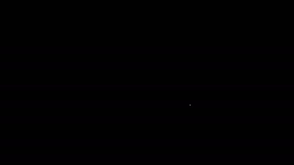 Línea blanca Icono del biberón aislado sobre fondo negro. Icono de biberón. Señal de botella de leche. Animación gráfica de vídeo 4K — Vídeo de stock