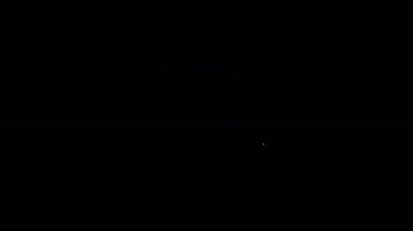 Beyaz çizgi Mutlu küçük kız baş simgesi siyah arka planda izole. Küçük kızın yüzü. 4K Video hareketli grafik canlandırması