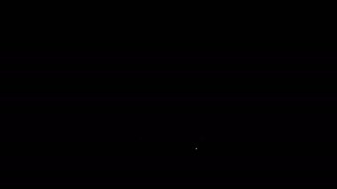 Beyaz çizgili oyuncak araba simgesi siyah arkaplanda izole edildi. 4K Video hareketli grafik canlandırması