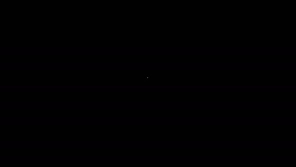 Fehér vonal Baba nedvszívó pelenka ikon elszigetelt fekete alapon. 4K Videó mozgás grafikus animáció — Stock videók