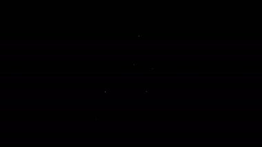 Siyah arka planda beyaz çizgili araba kiralama ikonu var. Araba tabelası kirala. Anahtarlı araba. Otomobil tamir servisi konsepti. 4K Video hareketli grafik canlandırması