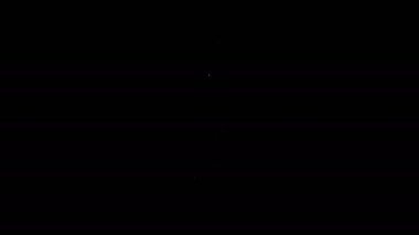 Beyaz çizgi trafik ışığı simgesi siyah arkaplanda izole edildi. 4K Video hareketli grafik canlandırması