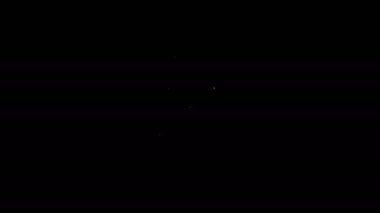 Siyah arka planda uzaktan kumandalı beyaz çizgi araba anahtarı. Araba anahtarı ve alarm sistemi. 4K Video hareketli grafik canlandırması
