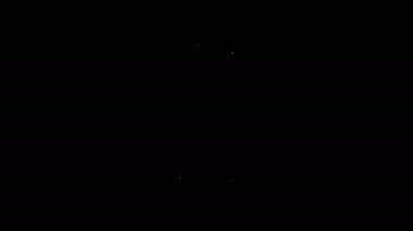 Beyaz hat Taksi çağrı servisi simgesi siyah arkaplanda izole edildi. Akıllı telefon taksisi. 4K Video hareketli grafik canlandırması