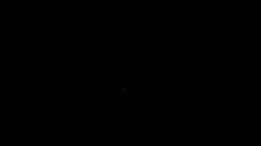 Beyaz çizgili taksinin çatı simgesi siyah arka planda izole edildi. 4K Video hareketli grafik canlandırması
