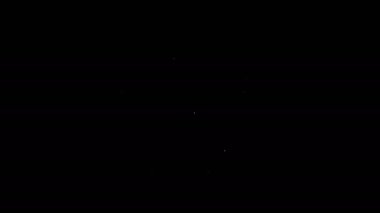 Beyaz çizgi Trolleybus simgesi siyah arkaplanda izole edildi. Toplu taşıma sembolü. 4K Video hareketli grafik canlandırması