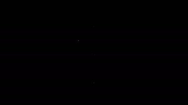 Siyah arka planda izole edilmiş beyaz çizgi haritalı taksi simgesi. Konum sembolü. 4K Video hareketli grafik canlandırması