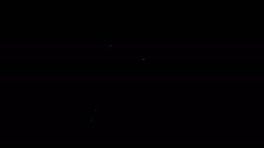 Beyaz çizgi köpek evi simgesi siyah arkaplanda izole edildi. Köpek kulübesi. 4K Video hareketli grafik canlandırması
