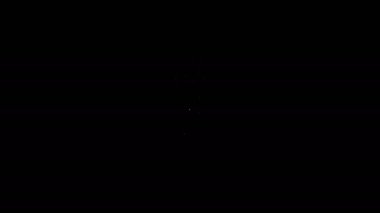 Siyah arka planda köpek ve kedi ikonu için beyaz çizgi saç fırçası. Hayvan kürkü için fırça. Hayvan aksesuarı. 4K Video hareketli grafik canlandırması