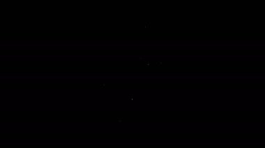 Beyaz çizgi Veterinerlik Kliniği simgesi siyah arka planda izole edilmiş. Köpek veterinerliği ile karşılaştır. Evcil hayvan ilk yardım işareti. 4K Video hareketli grafik canlandırması