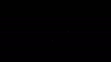 Beyaz çizgi kedi simgesi siyah arkaplanda izole edildi. 4K Video hareketli grafik canlandırması