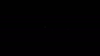 Beyaz çizgi köpek ağızlığı simgesi siyah arkaplanda izole edildi. 4K Video hareketli grafik canlandırması