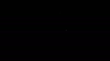 Beyaz çizgi köpek simgesi siyah arkaplanda izole edildi. 4K Video hareketli grafik canlandırması