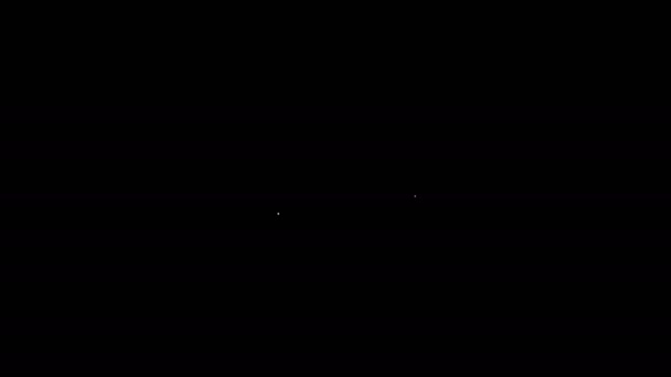 白い線黒の背景に隔離された犬と丸薬のアイコン。動物用処方薬。4Kビデオモーショングラフィックアニメーション — ストック動画
