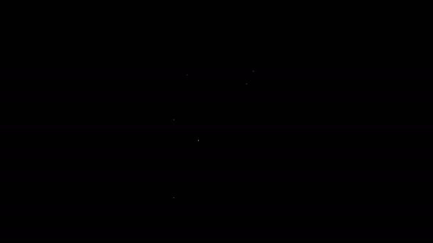 Linea bianca Bottiglia medicina cane e pillole icona isolata su sfondo nero. Contenitore con pillole. Medicina prescritta per animali. Animazione grafica 4K Video motion — Video Stock