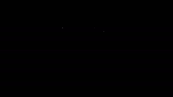 Witte lijn Hart met hond pictogram geïsoleerd op zwarte achtergrond. Poot in het hart. Groeten aan de dieren. 4K Video motion grafische animatie — Stockvideo
