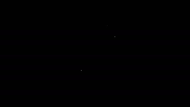 Weiße Linie Zwischenablage mit Krankenakte Haustier Symbol isoliert auf schwarzem Hintergrund. Krankenversicherungsformular. Medizinische Kontrollmarken berichten. 4K Video Motion Grafik Animation — Stockvideo