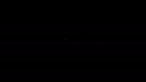 Fehér vonal Kutya szájkosár ikon elszigetelt fekete háttér. 4K Videó mozgás grafikus animáció — Stock videók