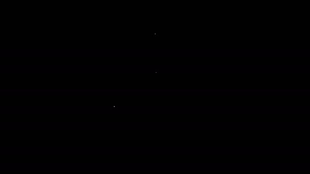 Witte lijn Ingeblikt voedsel pictogram geïsoleerd op zwarte achtergrond. Voedsel voor dieren. Huisdierblikje. 4K Video motion grafische animatie — Stockvideo