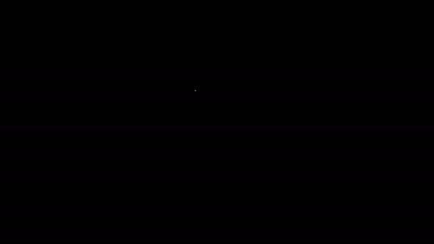 Белая линия Домашние животные флакон медицинской иконки на черном фоне. Рецепт лекарства для животных. Видеографическая анимация 4K — стоковое видео