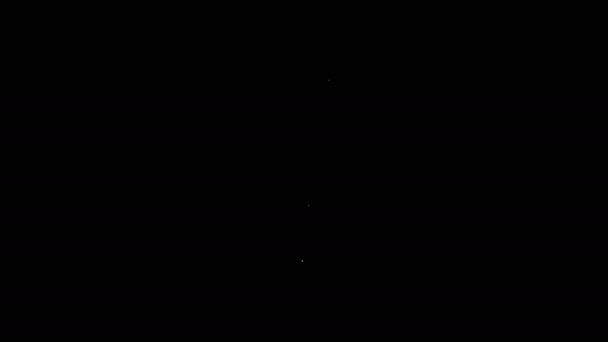 Witte lijn Oil benzine reageerbuis pictogram geïsoleerd op zwarte achtergrond. 4K Video motion grafische animatie — Stockvideo