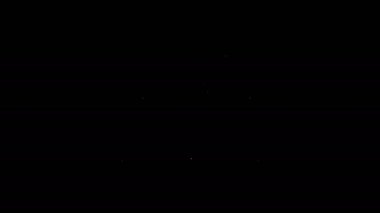 Beyaz çizgi endüstrisi metalik borular ve siyah arka planda izole edilmiş kapakçık simgesi. 4K Video hareketli grafik canlandırması