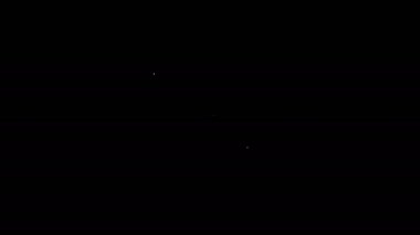 Beyaz çizgi antifriz kutusu simgesi siyah arkaplanda izole edildi. Otomobil servisi. Araba tamiri. 4K Video hareketli grafik canlandırması