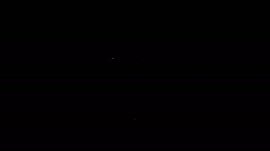 Beyaz hat yakıt ikonu siyah arka planda izole edildi. Benzin istasyonu ve harita göstergesi. 4K Video hareketli grafik canlandırması