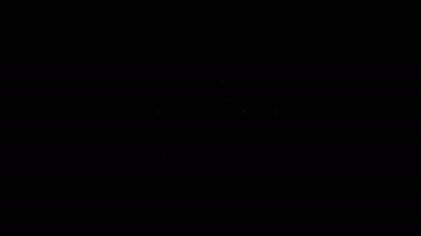 Beyaz çizgi endüstrisi metalik borular ve siyah arka planda izole edilmiş kapakçık simgesi. 4K Video hareketli grafik canlandırması