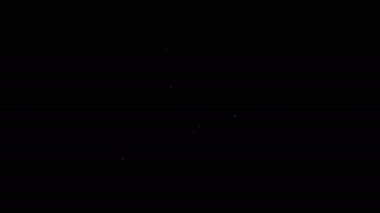 Beyaz çizgi petrol ve gaz endüstriyel yapı ikonu siyah arka planda izole edildi. 4K Video hareketli grafik canlandırması