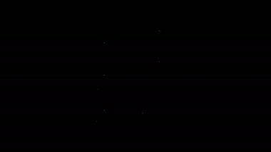 Beyaz çizgi fıçı yağı ikonu siyah arkaplanda izole edilmiş. 4K Video hareketli grafik canlandırması