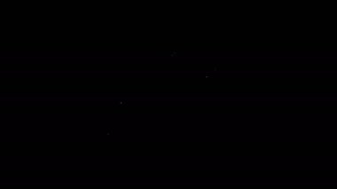 Beyaz çizgi petrol ve gaz endüstriyel yapı ikonu siyah arka planda izole edildi. 4K Video hareketli grafik canlandırması