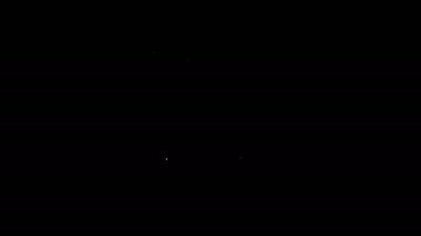 Benzin ikonu için beyaz çizgi kutusu siyah arka planda izole edildi. Dizel gaz ikonu. 4K Video hareketli grafik canlandırması