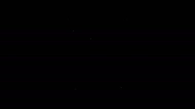 Çin restoranının açtığı beyaz hat, siyah arka planda izole edilmiş bir kutu dolusu ikon. Yemeği götür. 4K Video hareketli grafik canlandırması