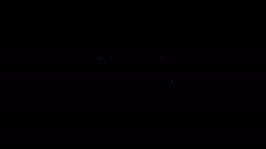 Beyaz çizgi siyah arka planda geleneksel bir Japon ayakkabı ikonu bul. 4K Video hareketli grafik canlandırması
