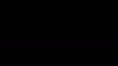 Beyaz çizgi Japon kağıt fener ikonu siyah arkaplanda izole edildi. 4K Video hareketli grafik canlandırması
