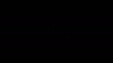 Kesme tahtası simgesindeki beyaz çizgi suşisi siyah arkaplanda izole edilmiş. Tahtada Asya yemeği suşisi. 4K Video hareketli grafik canlandırması