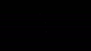 Beyaz çizgi Çin fal kurabiyesi ikonu siyah arka planda izole edildi. Geleneksel Asya. 4K Video hareketli grafik canlandırması
