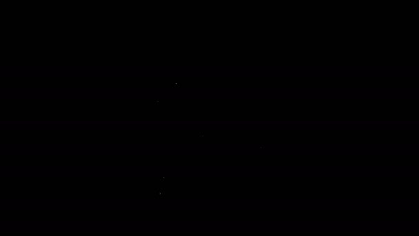 Bílá čára Ikona benzinové nebo čerpací stanice izolované na černém pozadí. Symbol paliva. Benzínová pumpa. Grafická animace pohybu videa 4K — Stock video