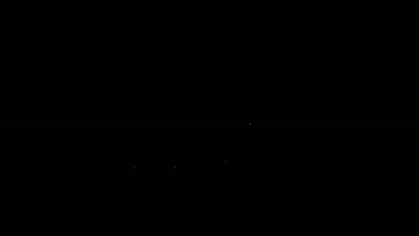 Línea blanca Infografía gráfico de pastel y símbolo de dólar icono aislado sobre fondo negro. Signo de diagrama gráfico. Animación gráfica de vídeo 4K — Vídeo de stock