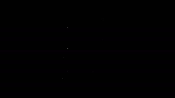 Bílá čára Barel olej ikona izolované na černém pozadí. Grafická animace pohybu videa 4K — Stock video