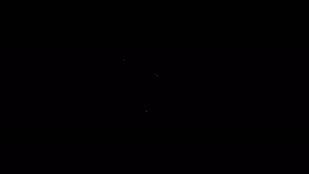 白い線黒の背景に孤立したテマキのロールアイコン。伝統的な和食。4Kビデオモーショングラフィックアニメーション — ストック動画