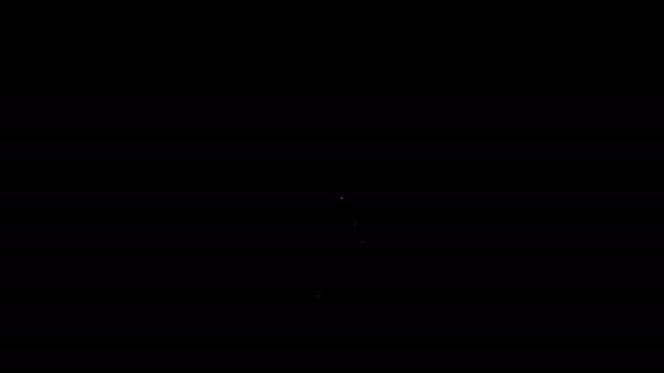 Λευκή γραμμή Παραδοσιακή ιαπωνική εικόνα katana απομονωμένη σε μαύρο φόντο. Ιαπωνικό σπαθί. 4K Γραφική κίνηση κίνησης βίντεο — Αρχείο Βίντεο